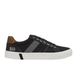 Buty Lee Mateo C 50251045 25Y czarne. Czarne trampki męskie bez wzorów, z gumy, klasyczne, bez zapięcia. Za 265.67 zł.