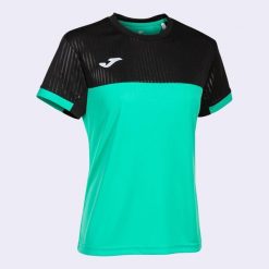 Koszulka do tenisa z krótkim rekawem damska Joma SHORT SLEEVE T- SHIRT. Czarne koszulki sportowe damskie Joma, xs, bez wzorów, bez kołnierzyka, bez ramiączek, tenisowe. Za 89.00 zł.