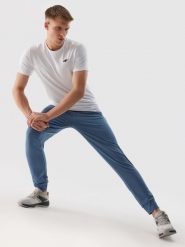 4F Spodnie treningowe szybkoschnące męskie - granatowe 3XL. Niebieskie spodnie sportowe męskie 4f, m, bez wzorów, z dzianiny, na fitness i siłownię. W wyprzedaży za 89.99 zł.