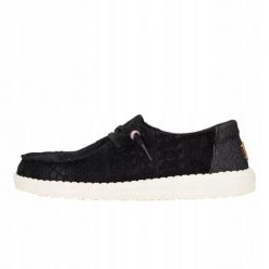 HEYDUDE Damskie Mokasyny Wendy Crochet Lace. Czarne mokasyny damskie Hey dude, z materiału. Za 359.00 zł.