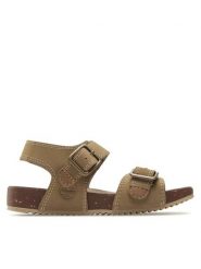 Timberland Sandały Castle Island 2 Strap TB0A5SYWDR01 Beżowy. Brązowe sandały dziewczęce Timberland, ze skóry, bez zapięcia. Za 169.99 zł.