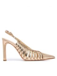 MICHAEL Michael Kors Szpilki Adriana 40T6ADHP1M Złoty. Żółte szpilki damskie MICHAEL Michael Kors, bez wzorów, ze skóry, bez obcasa, bez zapięcia. Za 789.99 zł.