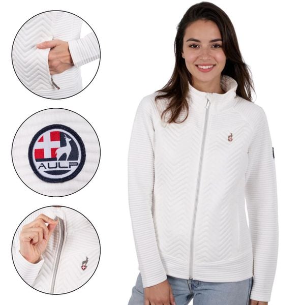 Bluza polarowa damska AULP SIMIX oddychająca. Białe bluzy damskie Aulp, s, bez wzorów, z materiału, bez kaptura. Za 289.99 zł.