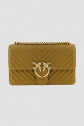 PINKO Oliwkowa listonoszka damska Love One Classic. Zielone listonoszki damskie Pinko, bez wzorów, eleganckie, bez dodatków. W wyprzedaży za 1,149.99 zł.