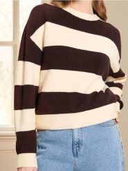 Sweter - khaki. Brązowe swetry damskie Sinsay, l, bez wzorów, bez kołnierzyka, bez ramiączek, bez kaptura. Za 59.99 zł.