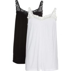 Top (2 szt.) bonprix czarny + biały. Topy damskie marki bonprix. Za 75.98 zł.
