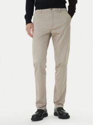 Calvin Klein Chinosy LV040EM633 Beżowy Slim Fit. Brązowe eleganckie spodnie męskie Calvin Klein, m, bez wzorów, z bawełny. Za 389.99 zł.