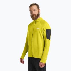 Bluza trekkingowa męska Jack Wolfskin Prelight Full Zip. Żółte bluzy męskie Jack Wolfskin, m, bez wzorów, bez kaptura. Za 329.99 zł.
