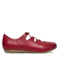 Półbuty Josef Seibel. Czerwone półbuty damskie Josef Seibel, bez wzorów, bez obcasa, na płaskiej podeszwie, bez zapięcia. Za 389.99 zł.