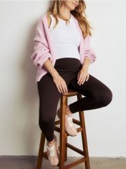 Gładkie legginsy - ciemnobrązowy. Brązowe legginsy damskie Reserved, l, bez wzorów, z dzianiny. Za 89.99 zł.