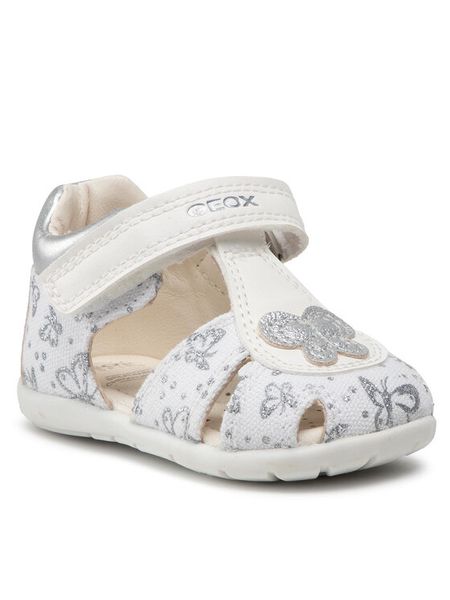 Geox Sandały B Elthan G. C B251QC 0AW54 C0007 Biały. Białe sandały dziewczęce Geox, z materiału, bez zapięcia. Za 219.99 zł.