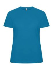 Clique Classic OC-T Women koszulka damska z 100% bawełny organicznej turkusowa. Niebieskie t-shirty damskie CLIQUE, m, bez wzorów, z bawełny, klasyczne, bez kołnierzyka. Za 117.93 zł.
