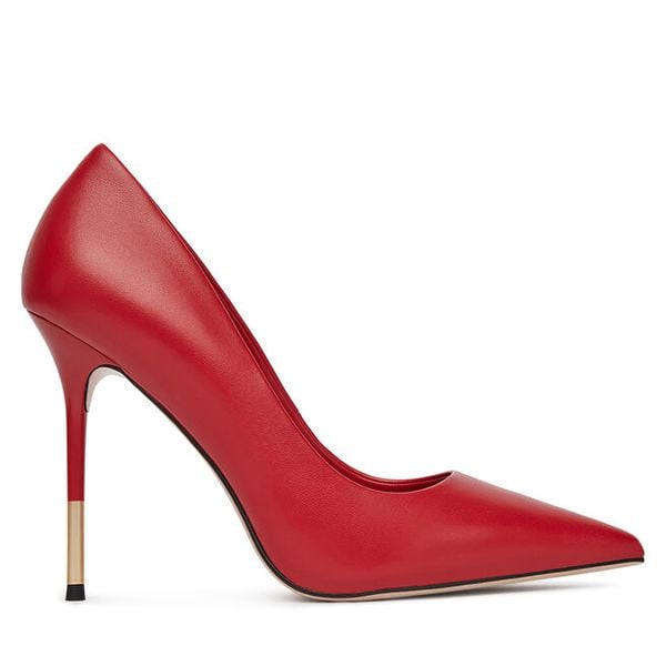 Szpilki Eva Minge. Czerwone szpilki damskie Eva Minge, bez wzorów, bez obcasa, bez zapięcia. Za 479.99 zł.