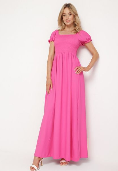 Różowa Rozkloszowana Sukienka z Elastyczną Górą i Gumką w Talii Aliexava. Czerwone sukienki damskie Born2be, na co dzień, na lato, l, bez wzorów, eleganckie, bez kołnierzyka, bez ramiączek, proste. Za 69.99 zł.