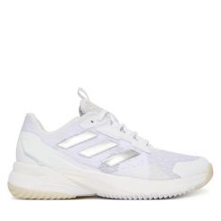 Buty halowe adidas. Białe obuwie sportowe damskie Adidas, bez wzorów. Za 579.99 zł.