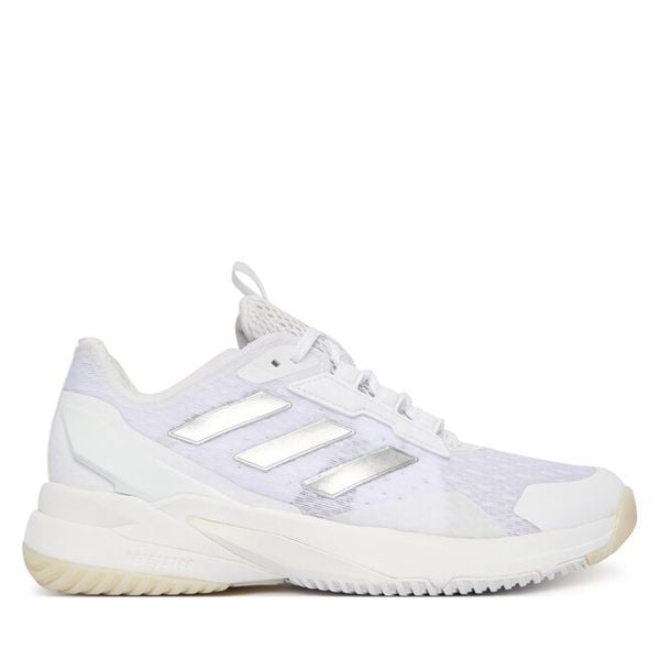 Buty halowe adidas. Białe obuwie sportowe damskie Adidas, bez wzorów. Za 554.99 zł.