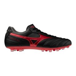 Buty piłkarskie Mizuno Morelia II Pro AG. Czarne buty sportowe męskie Mizuno, bez zapięcia, do piłki nożnej. W wyprzedaży za 479.45 zł.