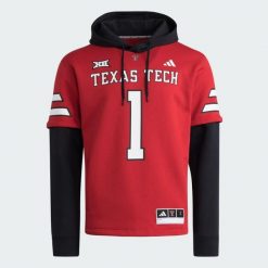 Bluza Texas Tech Home Hooded. Czarne bluzy męskie Adidas, xl, bez wzorów, z bawełny, z kapturem. Za 529.00 zł.