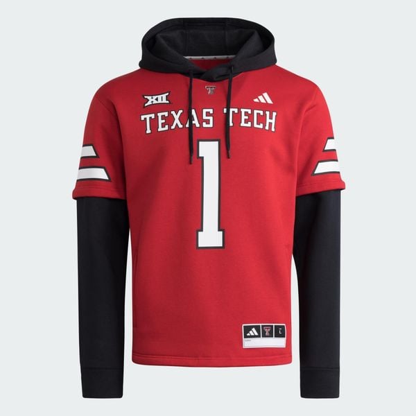 Bluza Texas Tech Home Hooded. Czarne bluzy męskie Adidas, xl, bez wzorów, z bawełny, z kapturem, do piłki nożnej. Za 529.00 zł.