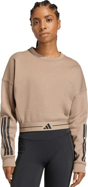 Bluza damska adidas Hyperglam beżowa KQ5197 L. Brązowe bluzy damskie Adidas, l, bez wzorów, bez kaptura. Za 204.11 zł.