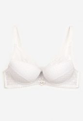Biały Klasyczny Biustonosz Push-Up Nansiliah. Białe biustonosze Renee, bez wzorów. Za 34.99 zł.