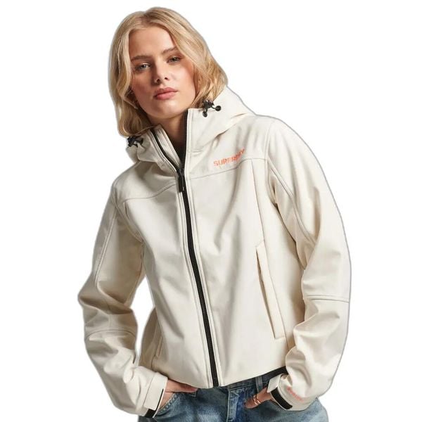 Kurtka softshell damska z kapturem wodoodporna Superdry Code Trekker. Szare kurtki damskie Superdry., xl, bez wzorów, z elastanu, z kapturem. Za 446.45 zł.