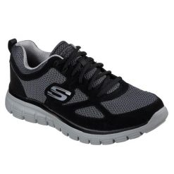 Buty sportowe męskie Skechers Burns Agoura. Czarne buty sportowe męskie Skechers, z materiału, bez zapięcia. Za 199.99 zł.