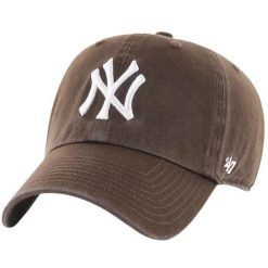 Czapka z daszkiem męska 47 New York Yankees Clean Up Cap. Brązowe czapki i kapelusze męskie 47 Brand, bez wzorów, z bawełny, sportowe. Za 109.99 zł.