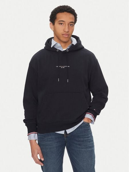 Tommy Hilfiger Bluza Small Logo MW0MW38950 Granatowy Regular Fit. Niebieskie bluzy męskie Tommy Hilfiger, l, bez wzorów, z syntetyku, bez kaptura. Za 279.99 zł.