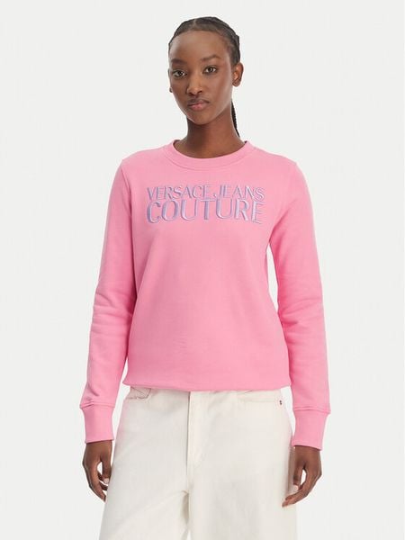 Versace Jeans Couture Bluza 80HAIT01 CF01T Różowy Regular Fit. Czerwone bluzy damskie Versace Jeans Couture, s, bez wzorów, z jeansu, bez kaptura. Za 939.99 zł.