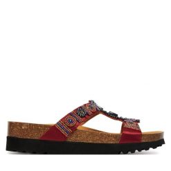 Klapki Scholl. Czerwone klapki damskie Scholl, bez wzorów, bez obcasa. Za 319.99 zł.