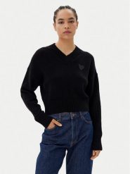 HUGO Sweter Scutie 50543059 Czarny Relaxed Fit. Czarne swetry damskie Hugo, l, bez wzorów, z syntetyku, bez kołnierzyka, bez ramiączek, bez kaptura. Za 439.99 zł.