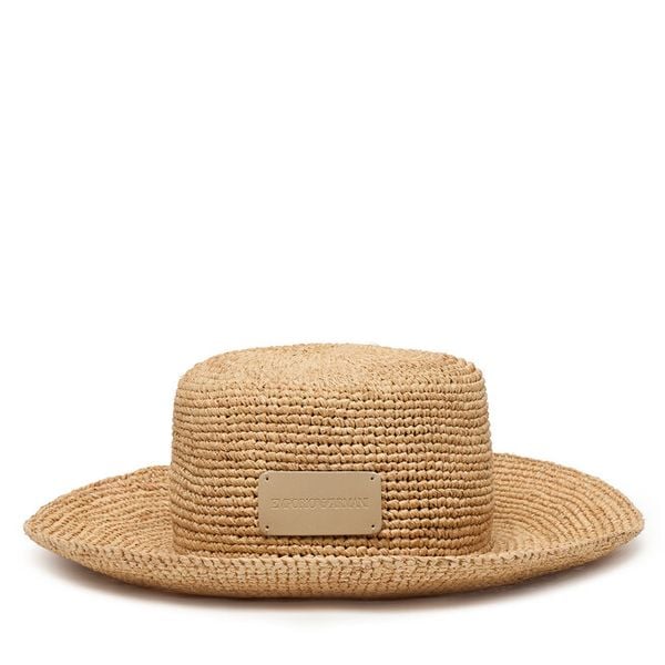 Kapelusz Emporio Armani. Brązowe czapki i kapelusze damskie Emporio Armani, bez wzorów. Za 453.99 zł.