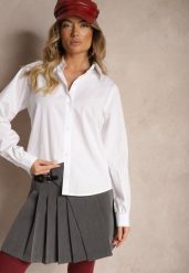 Szare Spódnico-Szorty Plisowane z Wiskozą i Ozdobną Klamerką Kaianara. Szare spódnice damskie Renee, s, bez wzorów, z materiału, mini, plisowane. Za 54.99 zł.