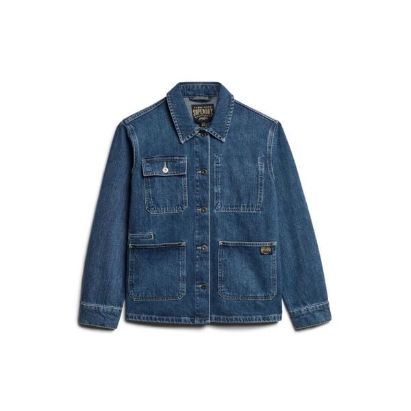 Damska kurtka dżinsowa Superdry Chore. Niebieskie kurtki damskie Superdry., xs, z aplikacjami, z bawełny, bez kaptura. Za 337.95 zł.