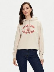 Tommy Hilfiger Bluza Varsity WW0WW42098 Beżowy Regular Fit. Brązowe bluzy damskie Tommy Hilfiger, s, bez wzorów, z bawełny, bez kaptura. Za 579.99 zł.
