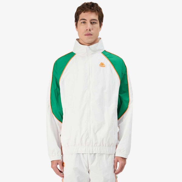 Kurtka z dresu Kappa 222 Banda Nucio. Białe bluzy męskie Kappa, bez wzorów, z dresówki, na fitness i siłownię. Za 461.50 zł.