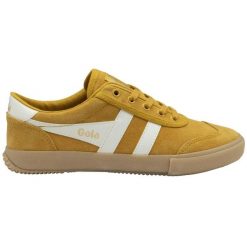 Damskie zamszowe buty sportowe Gola Badminton Suede. Białe obuwie sportowe damskie Gola, bez wzorów, z gumy. Za 380.00 zł.
