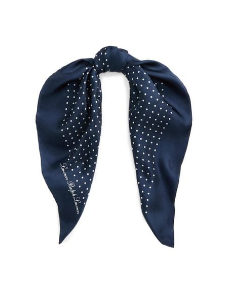 Lauren Ralph Lauren Chusta 454953615002 Granatowy. Niebieskie czapki i kapelusze damskie Lauren Ralph Lauren, bez wzorów, z jedwabiu. Za 309.99 zł.