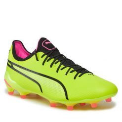 Buty do piłki nożnej Puma. Zielone buty sportowe męskie Puma, bez zapięcia. Za 999.99 zł.
