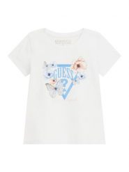 Guess T-Shirt K6RI21 K6YW4 Biały Regular Fit. Białe t-shirty i topy dla dziewczynek Guess, z aplikacjami, z bawełny, bez ramiączek. Za 89.99 zł.