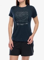Koszulka merino damska Odlo Merino Tencel Hyper Map Crew Neck S/S. Niebieskie koszulki sportowe damskie Odlo, s, bez wzorów, z lyocellu, bez kołnierzyka, bez ramiączek, trekkingowe. Za 357.49 zł.