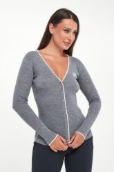 Kardigan damski wełniany prążkowany ELISABETTA FRANCHI. Kardigany damskie Elisabetta Franchi, bez wzorów, prążkowane. Za 1,369.00 zł.