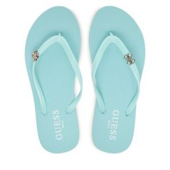Japonki Guess. Niebieskie klapki damskie Guess, z aplikacjami, bez obcasa. Za 179.99 zł.