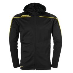 Kurtka z kapturem Uhlsport Stream 22. Czarne kurtki męskie Uhlsport, xl, bez wzorów, z dresówki, do piłki nożnej. W wyprzedaży za 190.50 zł.