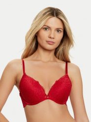 Hunkemöller Biustonosz z fiszbiną Marine 300245 Czerwony. Czerwone biustonosze Hunkemöller, bez wzorów, z syntetyku. Za 89.99 zł.