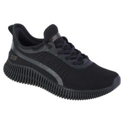 Buty sportowe Sneakersy damskie, Bobs Geo-New Aesthetics. Czarne obuwie sportowe damskie Skechers, bez wzorów, z materiału, trekkingowe. Za 299.99 zł.