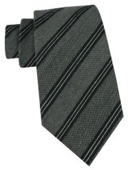 Klasyczny Krawat Klubowy - Alties - Grafit w Prążek. Szare krawaty i muchy Alties, bez wzorów, z tkaniny, eleganckie. Za 49.00 zł.