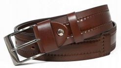 Pasek męski Rovicky [D] PRS-06-BGE brązowy. Brązowe paski damskie ROVICKY, bez wzorów, ze skóry, klasyczne. Za 50.00 zł.
