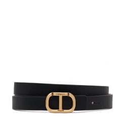 Pasek Damski TWINSET. Czarne paski damskie Twinset, bez wzorów. Za 259.99 zł.